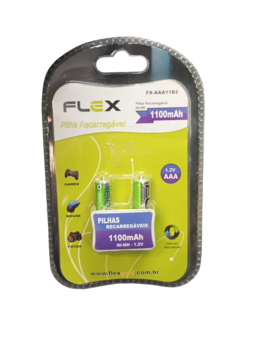 Pilha Recarregavel C/ 2 Unid. "Flex" Fx-Aaa11b2