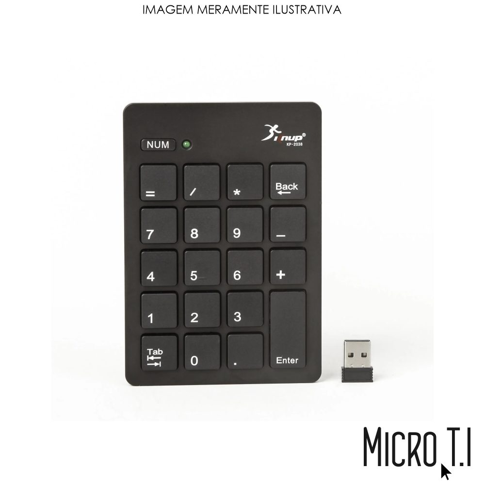 Teclado Numérico Usb S/ Fio Kp-2038 - Knup