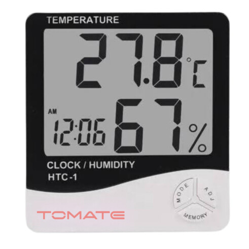 Termo-higrômetro E Relógio Digital Marca - Tomate - Pd-003