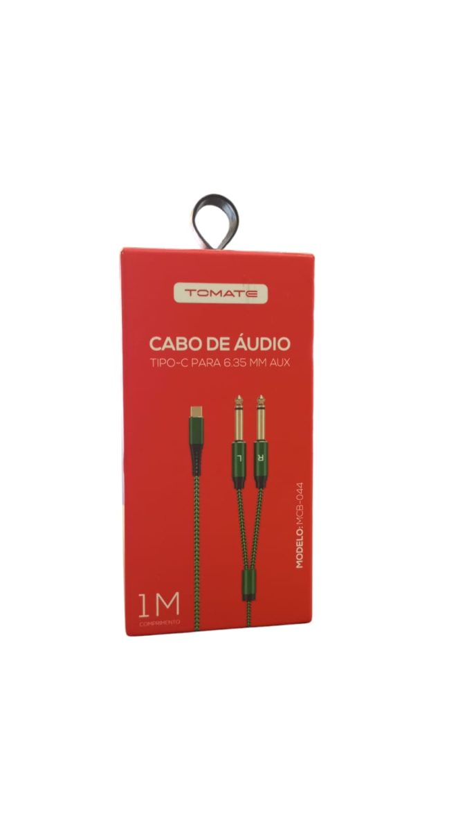 Cabo de Áudio Adaptador Tipo C p/ 2P10 6.35mm AUX TOMATE MCB-044