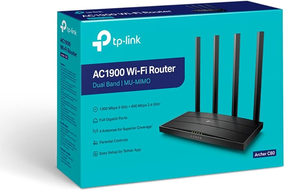 Roteador WiFi AC1900 Dual Band / Mu Mimo - Archer C80 - Tp Link