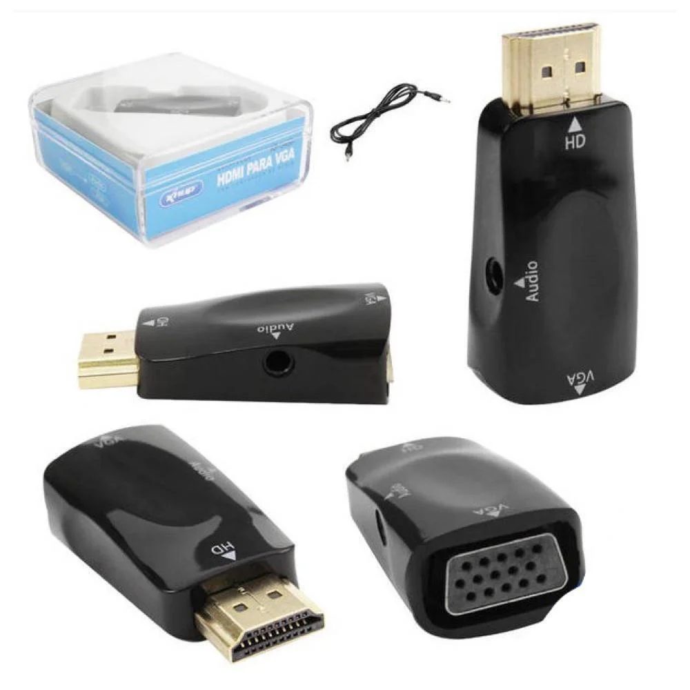 Adaptador  Hdmi P/ Vga Com Conversor De Audio - Kp-3469 - Knup