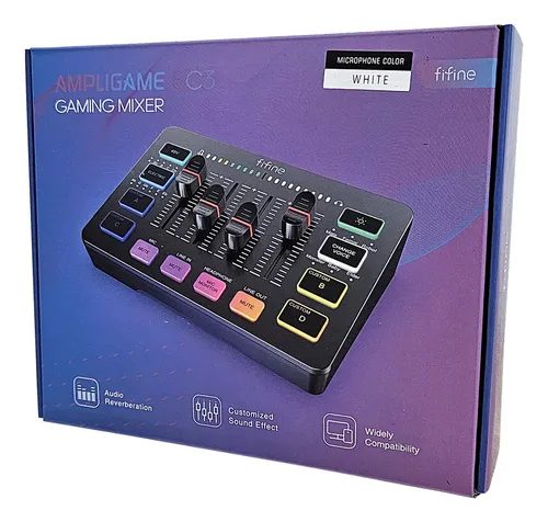 Mixer de Áudio FIFINE Ampligame SC3W