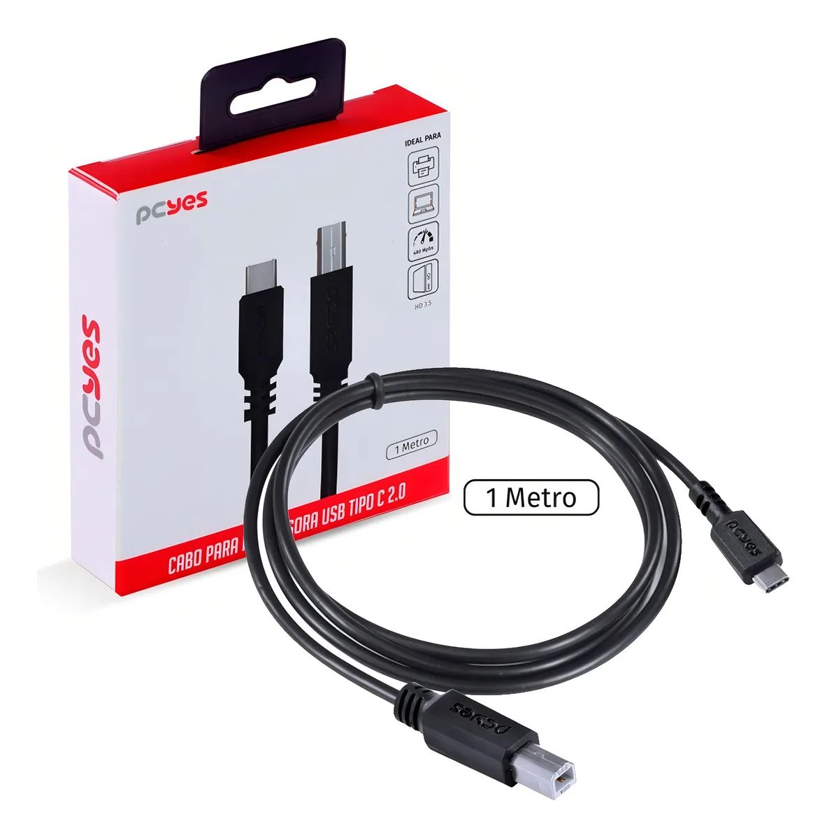 Cabo De Impressora Usb C - Usb B - PUCBP-1