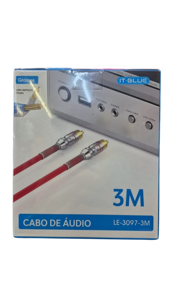 Cabo Rca 3m It-Blue - Le-3097 - Vermelho