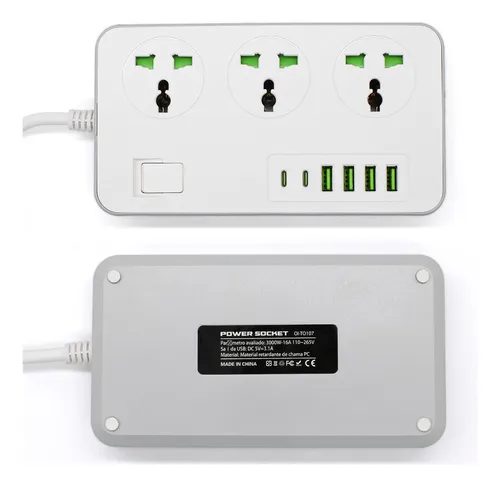 Régua de Energia 3 Tomadas 4 USB e 2 USB-C - OI-TO107 - Oi Vida