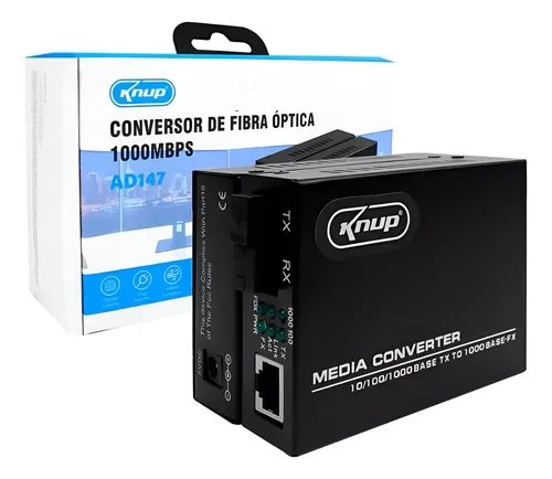 Conversor De Fibra Optica Rede Rj45 1000Mbps - Kp-Ad147 - Knup