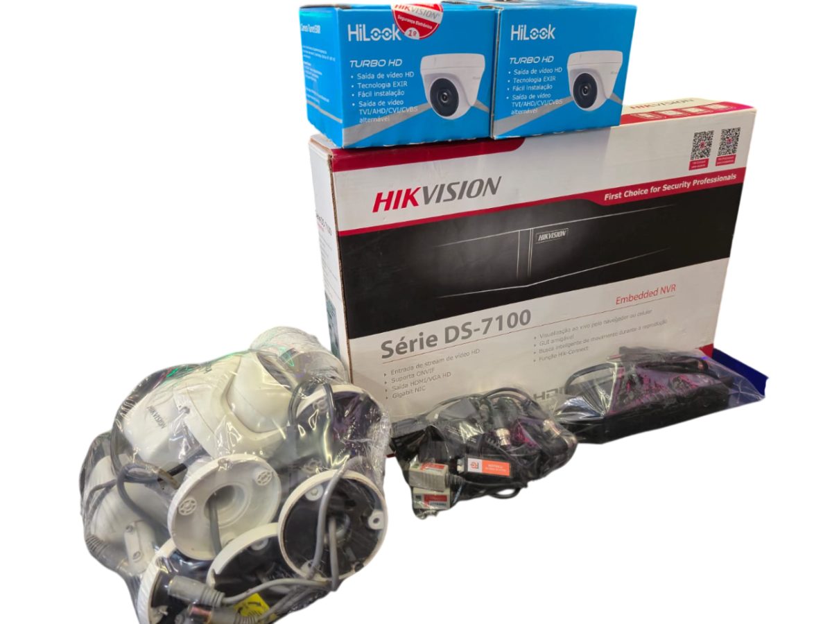 Kit 8 Câmeras + Dvr + Fonte + Balun
