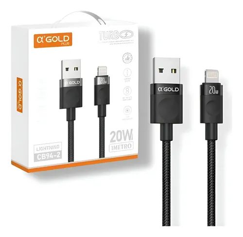 Cabo De Dados Usb Para Iphone 1m 20w Agold Cb94-2