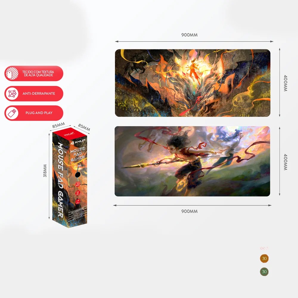 Mousepad Gamer - 900x400x4 - Knup