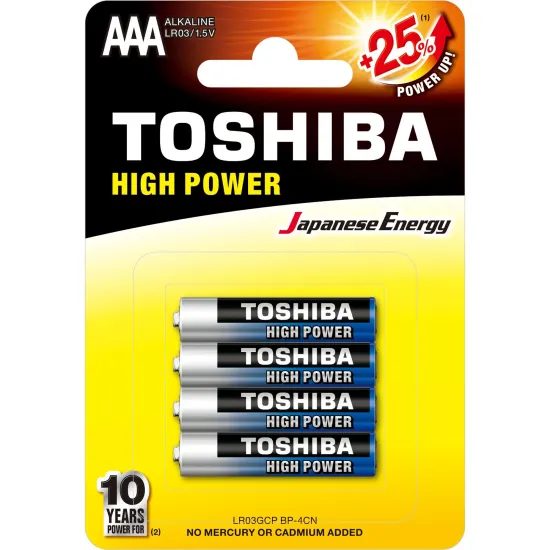 Pilha Alcalina Aaa Lr3gcp Bp- 4cbh 4un - Toshiba